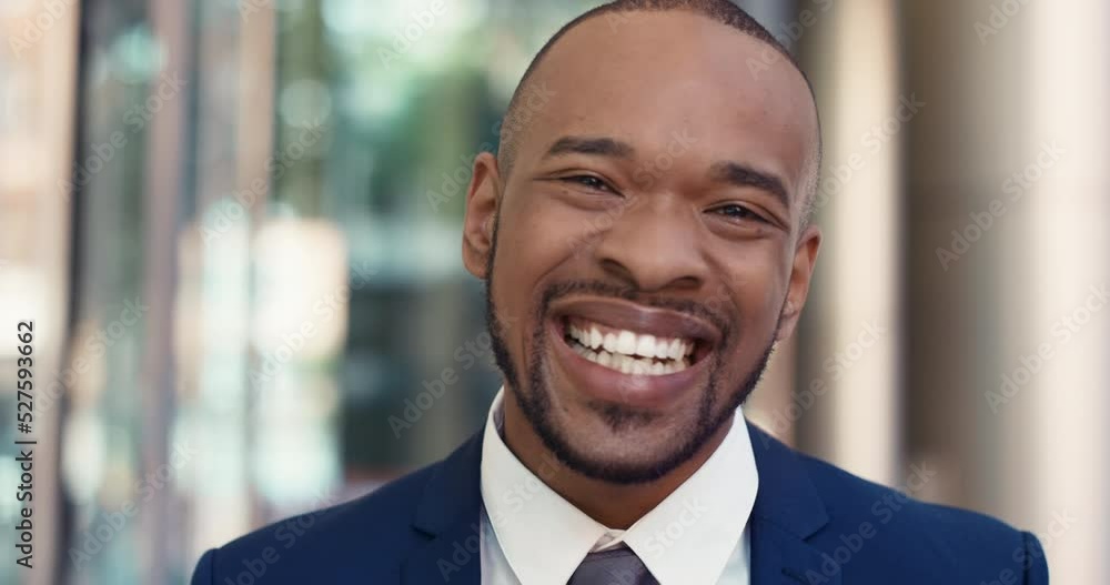 Business smile, laughing and successful black man in worker suit, executive office and corporate company. Portrait face of funny, confident and happy ceo, comic boss leader and excited entrepreneur Business smile, laughing and successful black man in worker suit, executive office and corporate company. Portrait face of funny, confident and happy ceo, comic boss leader and excited entrepreneur