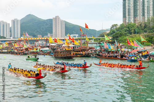 Dragon Boat Racing in Aberdeen, Hong Kong