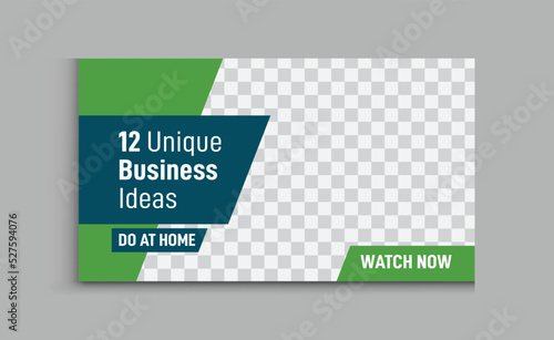 digital online business video thumbnail, unique Business ideas youtube thumbnail design creative template editable vector 