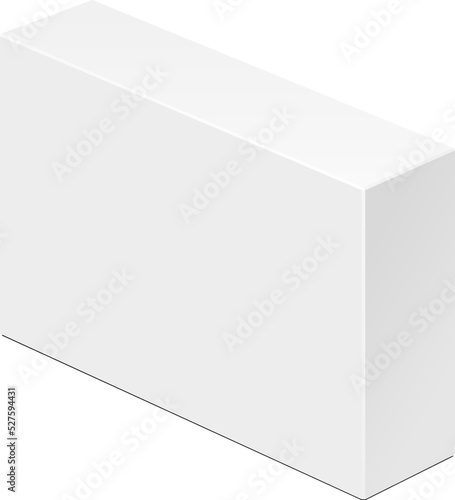 White Product Cardboard Package Box. Illustration Isolated On White Background. Mock Up Template Ready For Your Design. Vector EPS10
