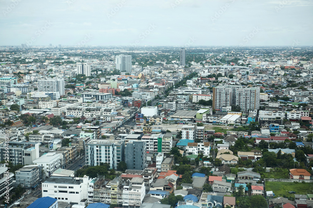 High angle view of Bangkok city in Thailand