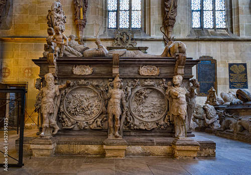 The collegiate church of Tübingen with the tombs in the choir. Baden Württemberg, Germany, Europe