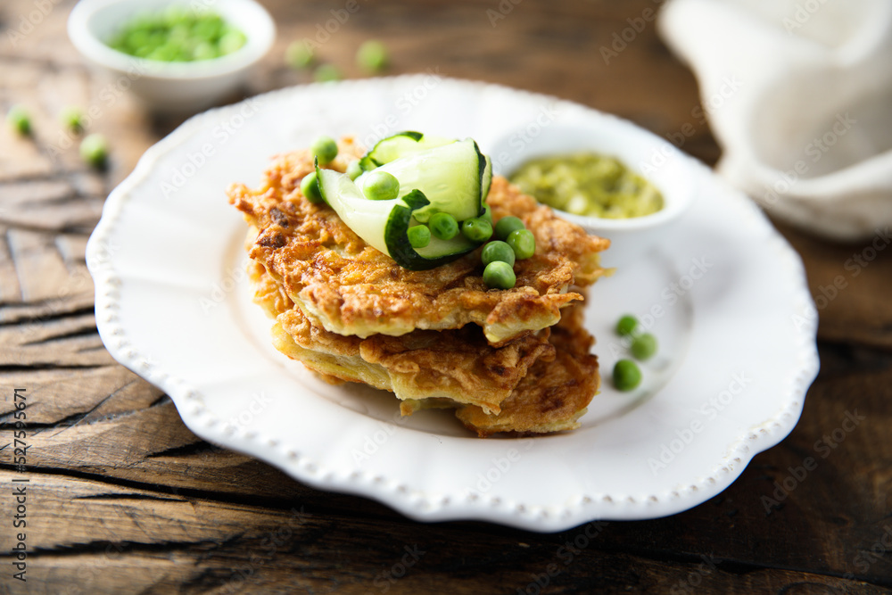 Healthy pancakes with green pea Healthy pancakes with green pea
