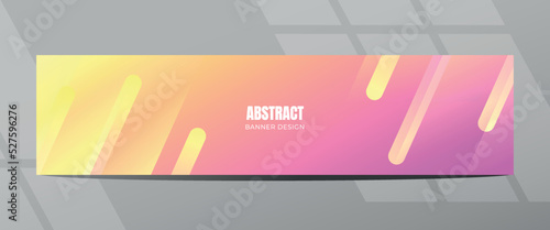 Yellow Purple of Nebula Abstract Gradient Banner Template