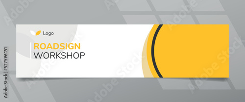 Road Sign Yellow White Banner Design