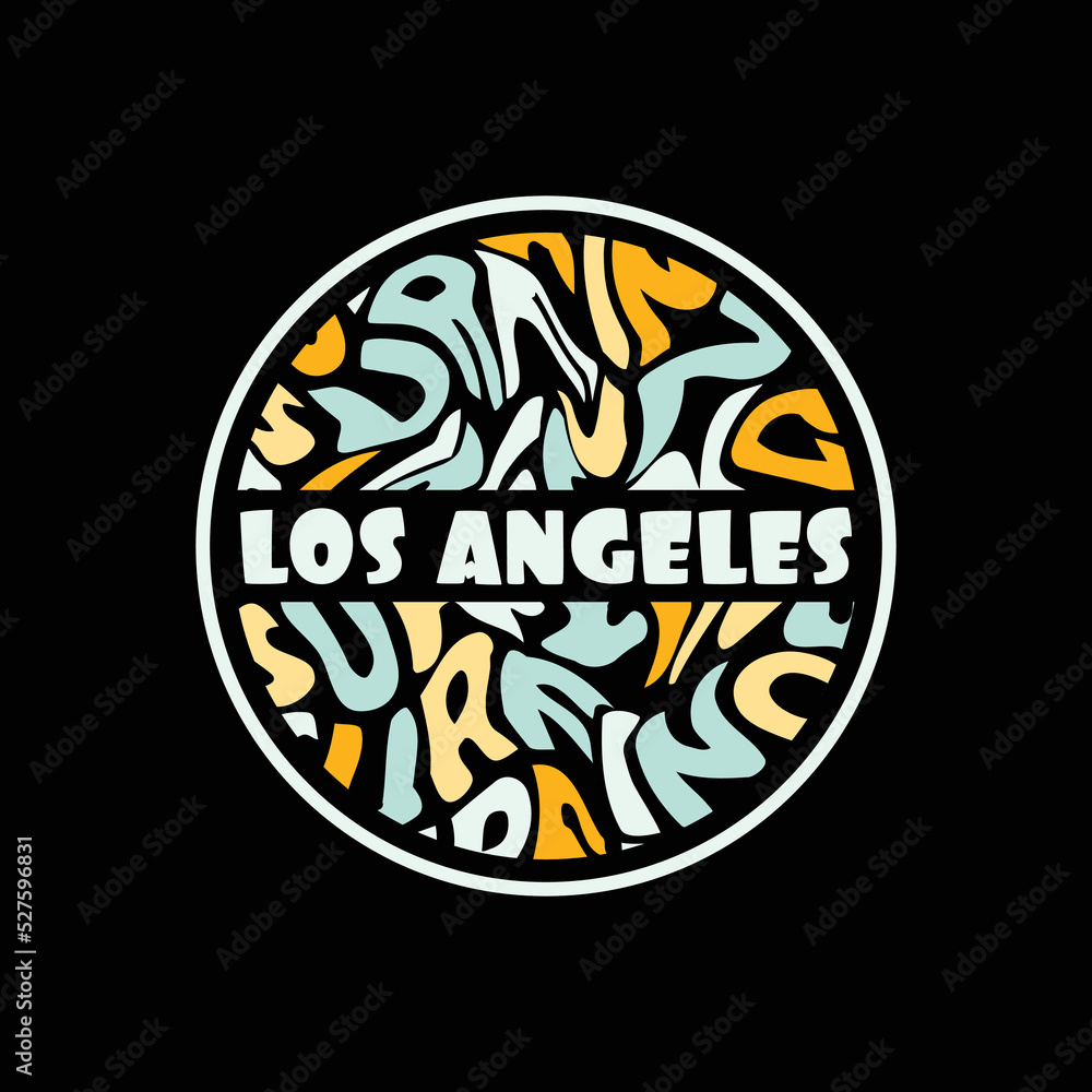 Los angeles illustration typography. perfect for t shirt design