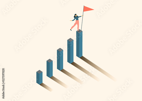 Increase business performance, growth, improvement, or growing for success or investment profit, strategy, or plan concept.