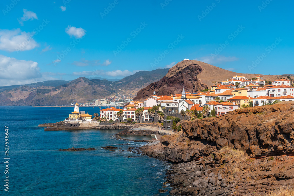 Coastal village of Canical in Madeira. Fishing port, Machico near Ponta de Sao Lourenco