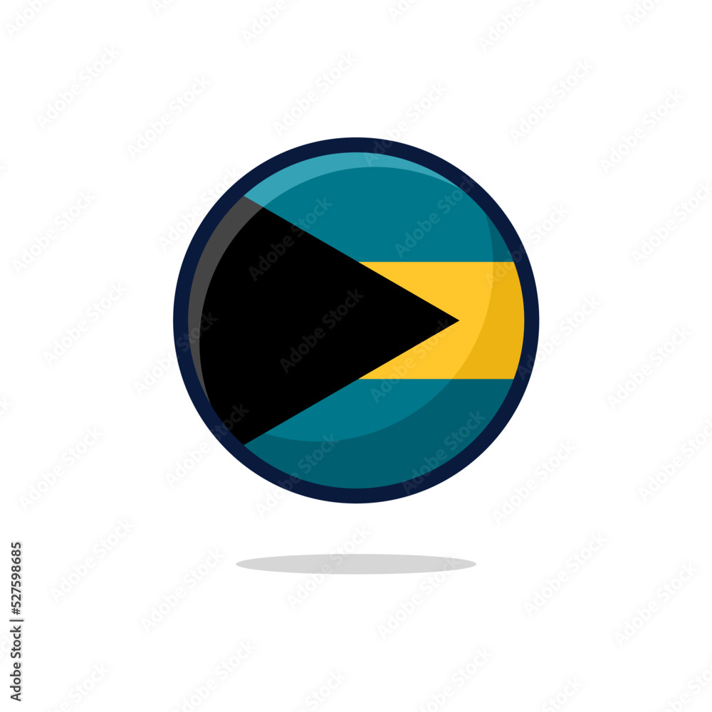 Bahamas Flag Icon. Bahamas Flag flat style isolated on a white