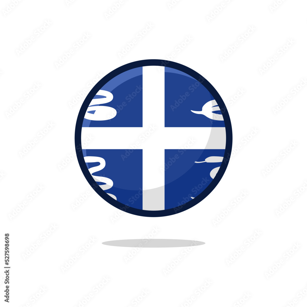 Martinique Flag Icon. Martinique Flag flat style isolated on a white background - stock vector. Martinique Flag Icon. Martinique Flag flat style isolated on a white background - stock vector.