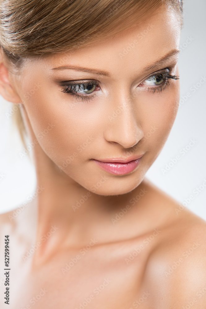 Natural looking woman enjoy her beauty Natural looking woman enjoy her beauty