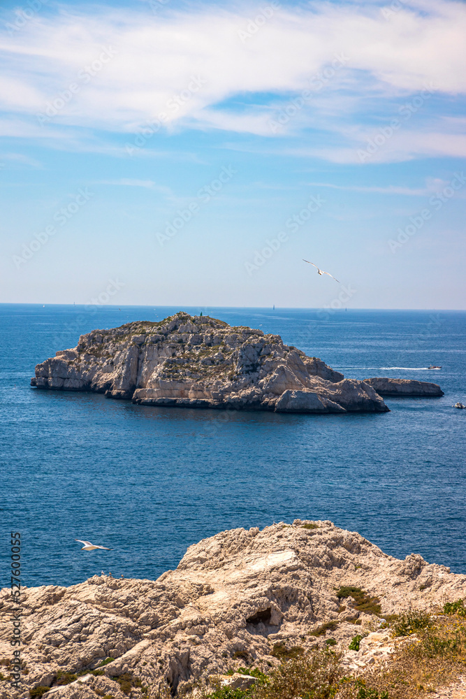 Islet Tiboulen or islet of Tiboulen du Frioul, an islet 30 meters high, to the west of the Frioul archipelago, in the Mediterranean Sea off Marseille