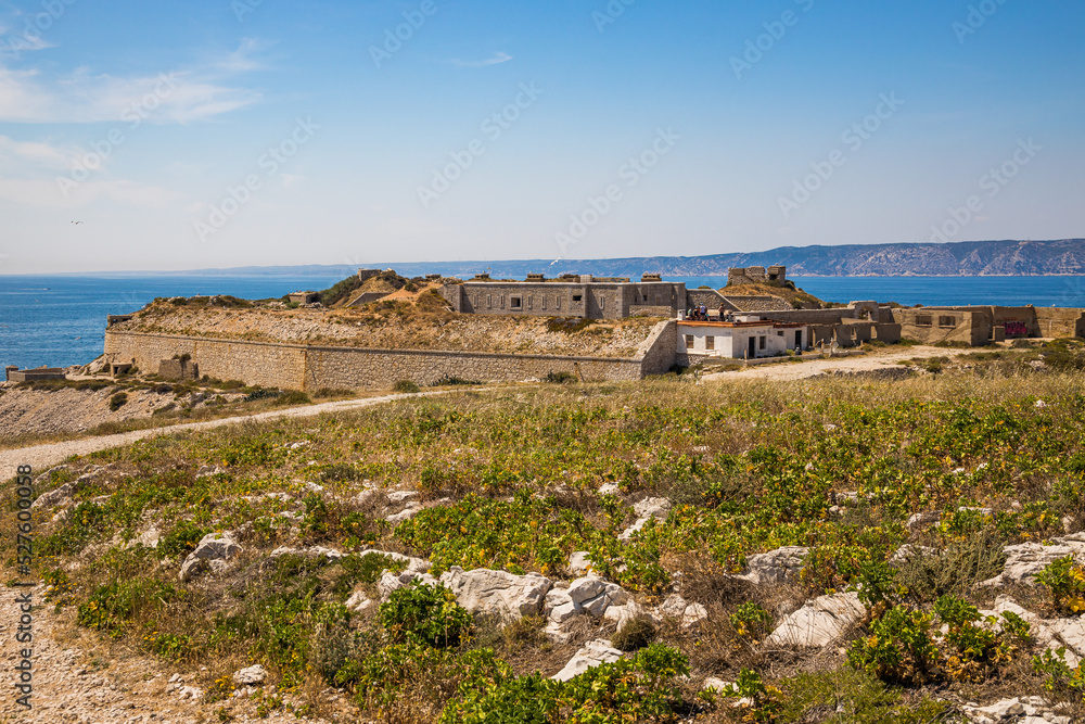 Fort de Brégantin, an old fortress on the Ratonneau island on the Frioul archipelago