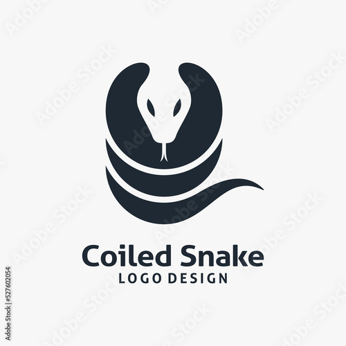 Coiled snake logo design