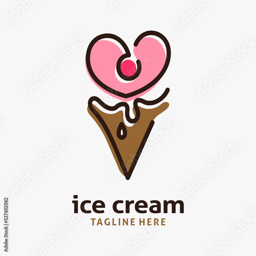Ice cream cone logo design