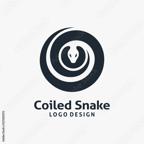 Coiled snake logo design