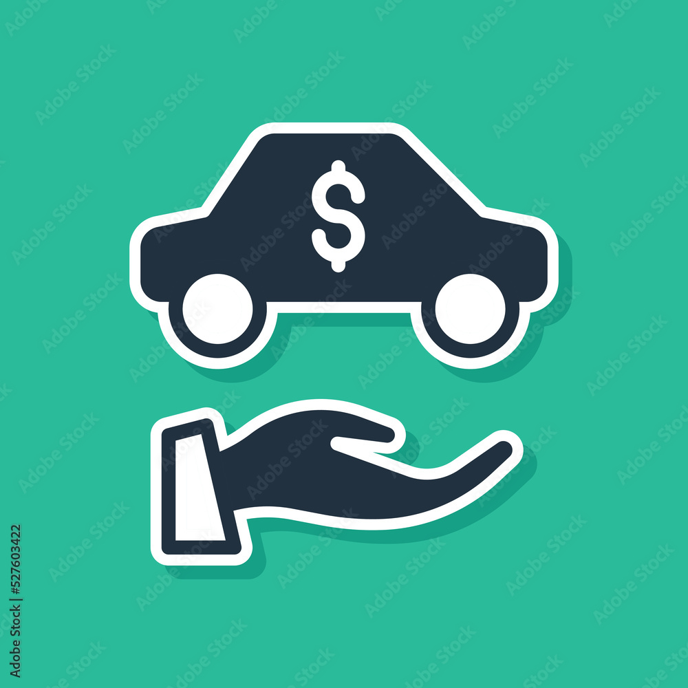 Blue Car rental icon isolated on green background. Rent a car sign. Key with car. Concept for automobile repair service. Vector Blue Car rental icon isolated on green background. Rent a car sign. Key with car. Concept for automobile repair service. Vector