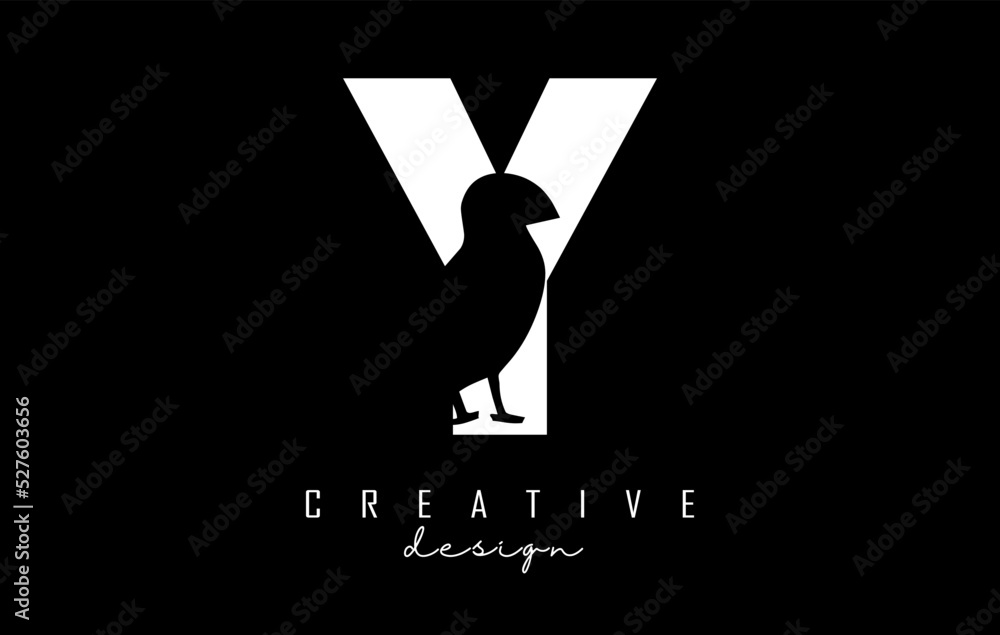 Vector illustration of abstract letter y with bird shape cut. Vector illustration of abstract letter y with bird shape cut.