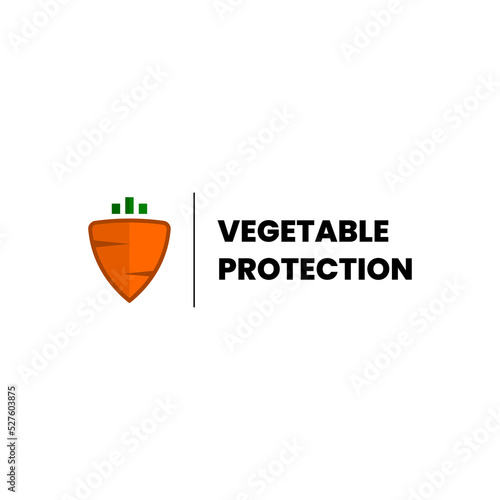 Simple shield and carrot logo design template