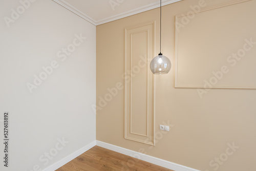 Fototapeta Naklejka Na Ścianę i Meble -  Interior design of a room with light walls. emptiness is pure. lighting