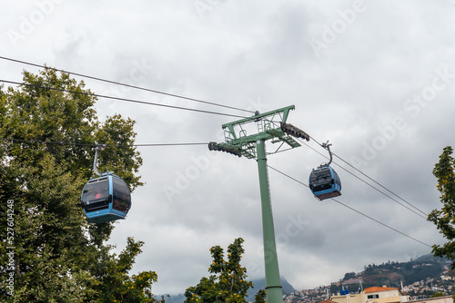 The Funchal cable car that goes up the mountain from the beach. Madeira