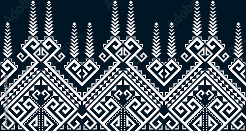 abstract ethnic pattern seamless design line white Aztec geometric background EP.12