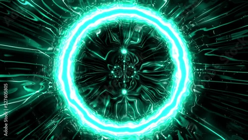 blue light beam, bright circle