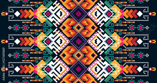 Abstract geometric vertical seamless pattern design indigenous black background EP.33