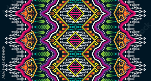 Abstract geometric vertical seamless pattern design indigenous black background EP.37