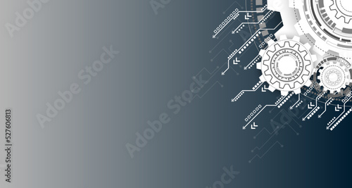 Gear circuit technology and engineering, connection system digital telecoms concept, futuristic technology background, EP.2