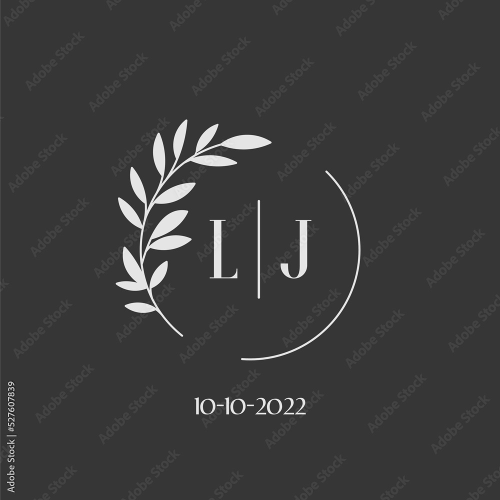 Initial letter LJ wedding monogram logo design inspiration Stock Vector ...