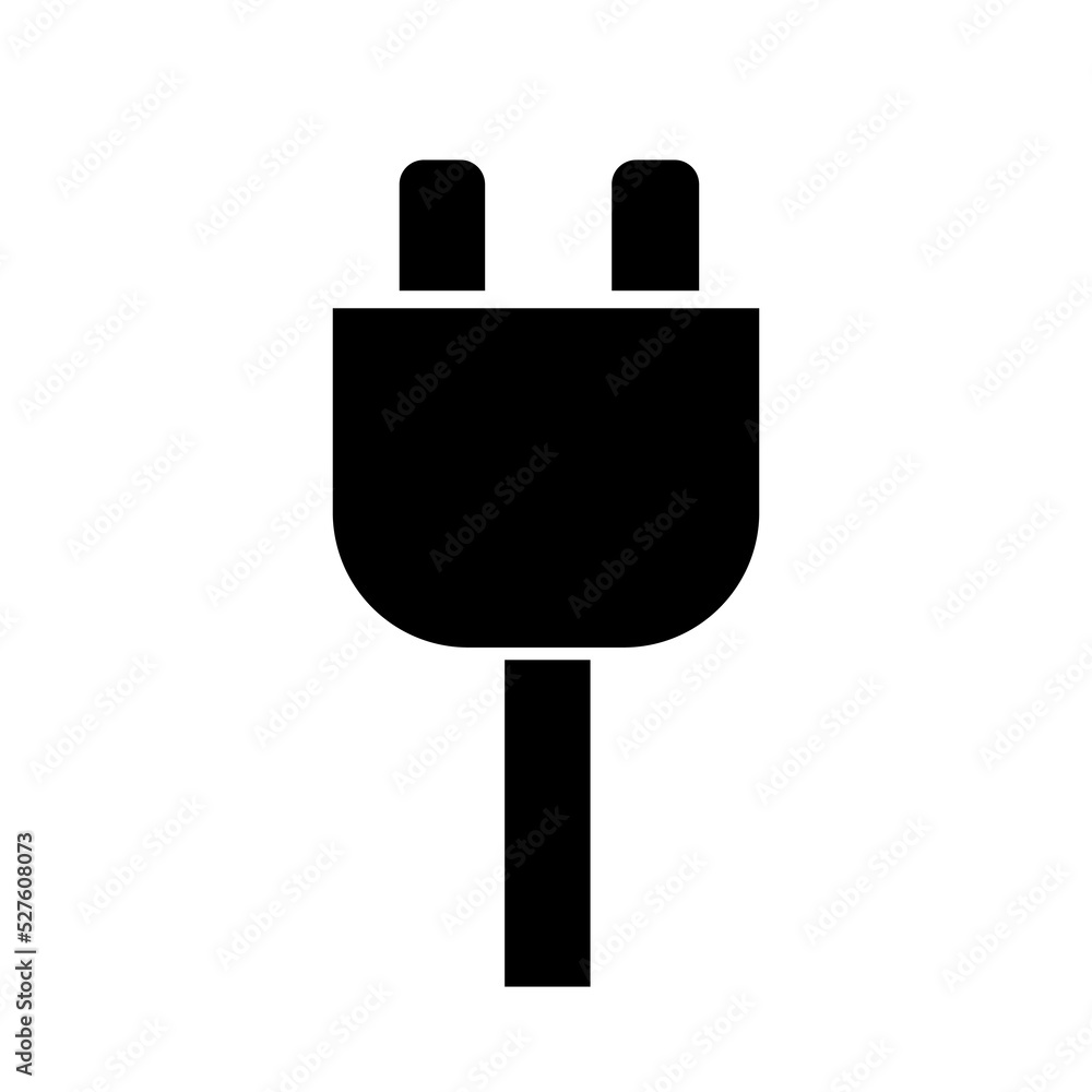 Simple black electric plug symbol on a white background. Vector illustration. Simple black electric plug symbol on a white background. Vector illustration.