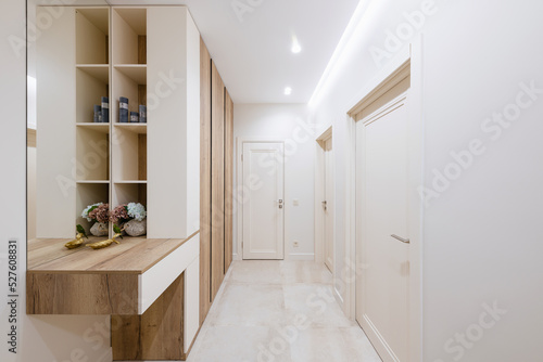 Slika na platnu Interior design of a bright corridor with stylish furniture