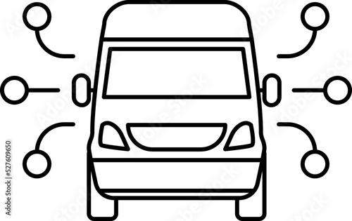 fleet management iot - thin line vector icon. Pixel perfect. Editable stroke - internet of things illustrations collection.