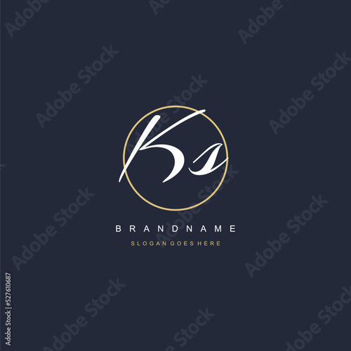 Initial letter KS logo monogram feminine style with circle line design ideas