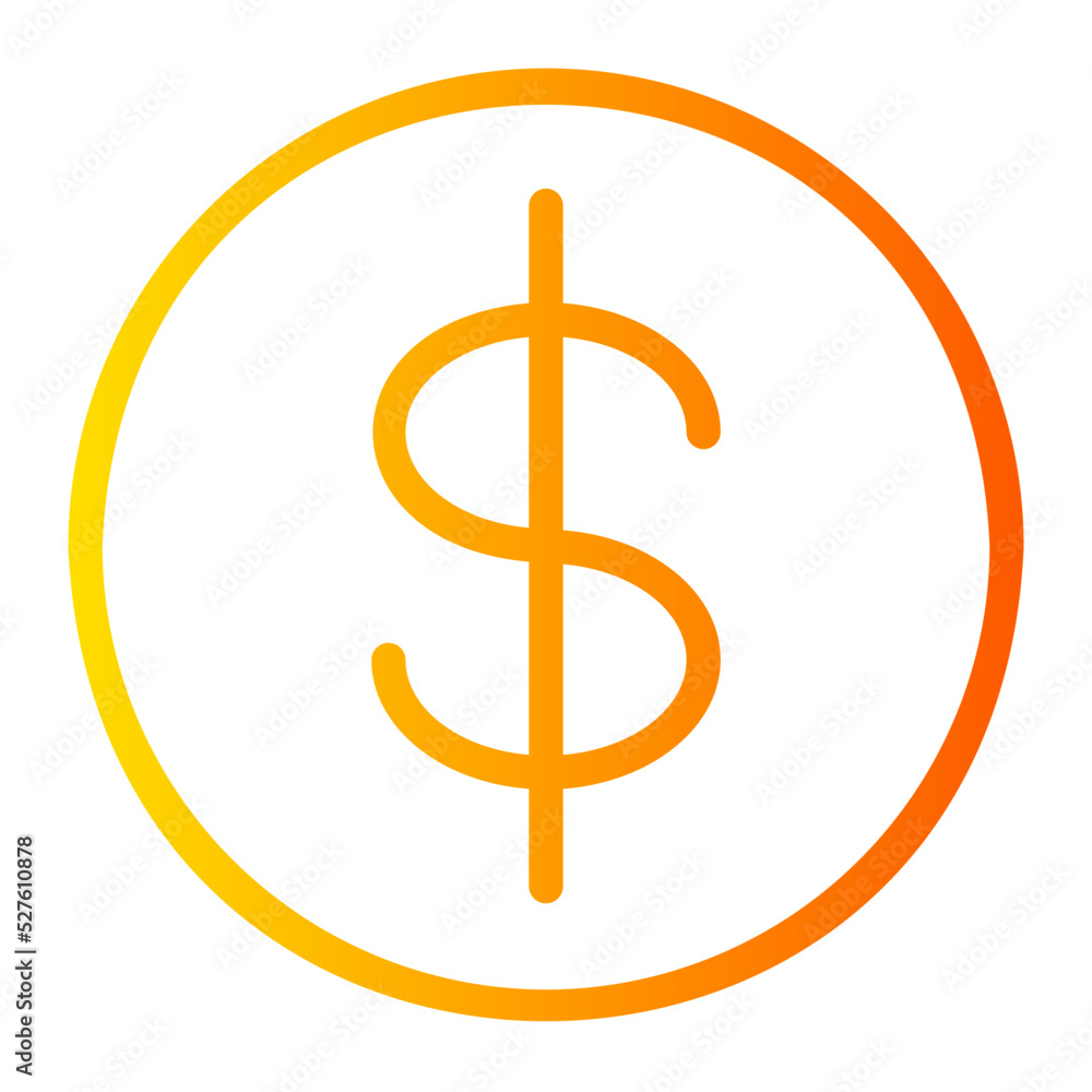 Obraz premium coin gradient icon