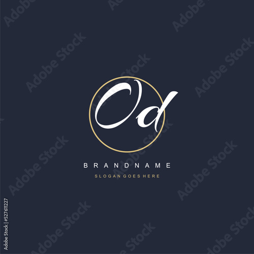 Initial letter OD logo monogram feminine style with circle line design ideas