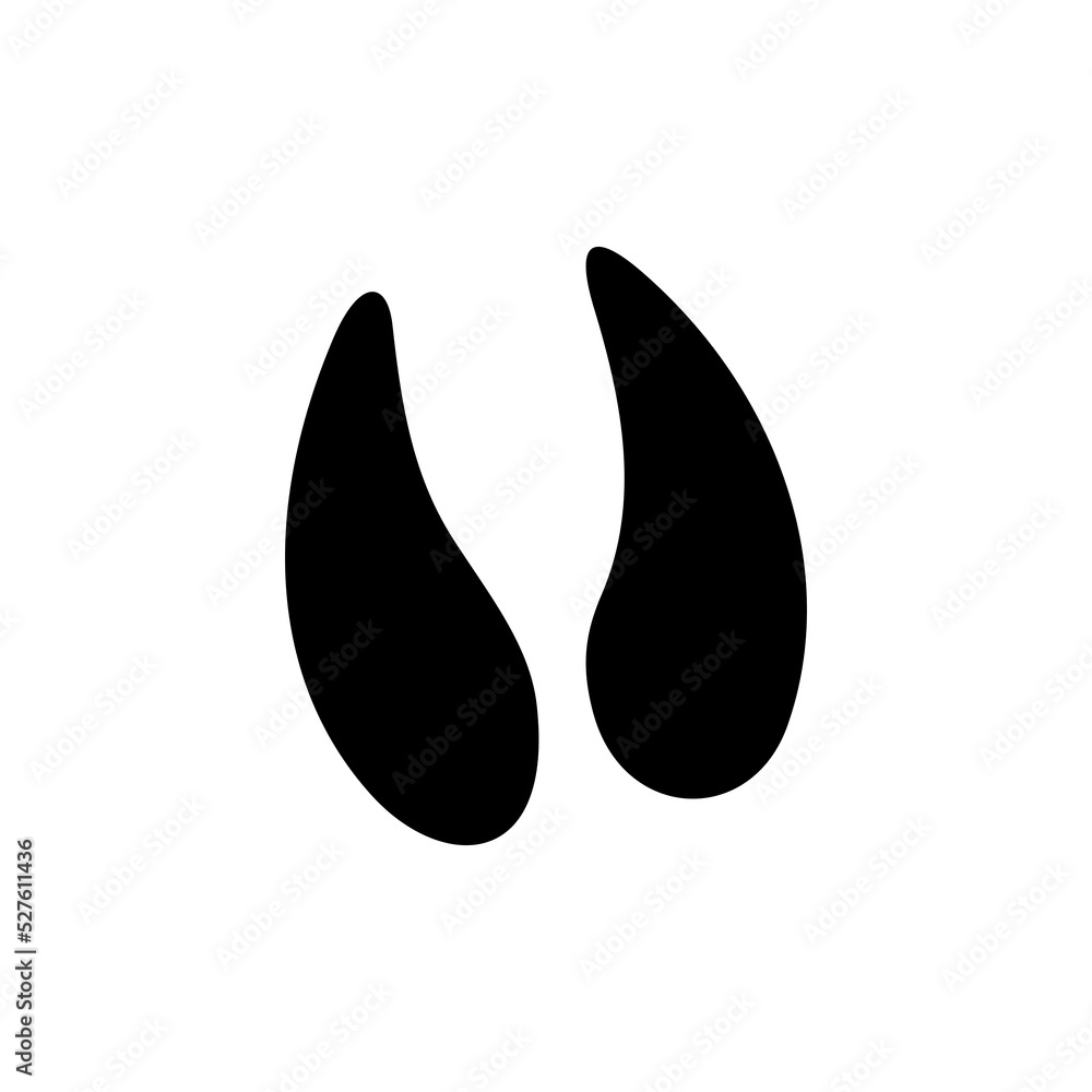Reindeer or elk hooves tracks, wildlife animal footprints isolated black silhouette. Vector deer or moose animal foot prints, hunting sport mascot. Wild stag footsteps, trace after walk on ground Reindeer or elk hooves tracks, wildlife animal footprints isolated black silhouette. Vector deer or moose animal foot prints, hunting sport mascot. Wild stag footsteps, trace after walk on ground