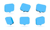 Icon set Blue bubble like button or icon for feedback isolated on white background 3d rendering