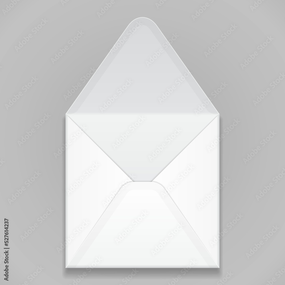 White Blank Envelope. Illustration Isolated On Gray Background. Mock Up Template Ready For Your Design. Vector EPS10 White Blank Envelope. Illustration Isolated On Gray Background. Mock Up Template Ready For Your Design. Vector EPS10