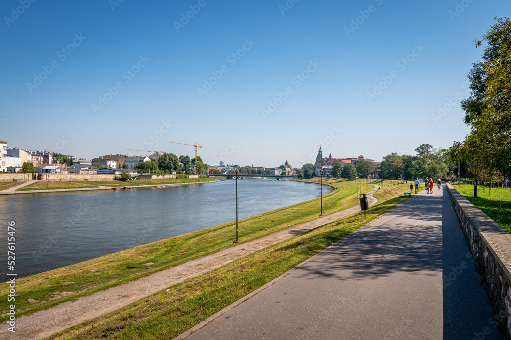 Boulevards on the Vistula River. Cracow, Poland
