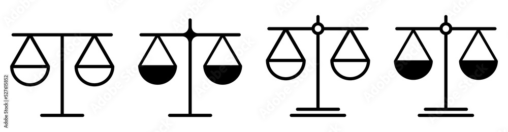 Scales of justice icons. Design for web and mobile app. Vector illustration Scales of justice icons. Design for web and mobile app. Vector illustration