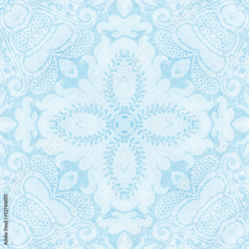 Vintage pale blue tapestry pattern