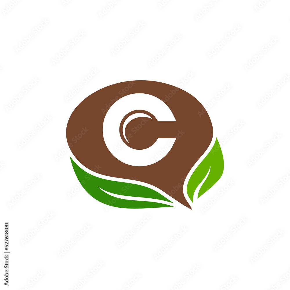 Brain Leaf Combination With Letter C,Elegant Minimalist Style Logo Design Editable Brain Leaf Combination With Letter C,Elegant Minimalist Style Logo Design Editable