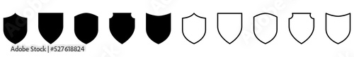 Shield icon set. Protection icons. Security vector signs