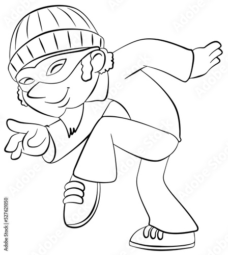 Canvas Print Thief. Element for coloring page. Cartoon style.