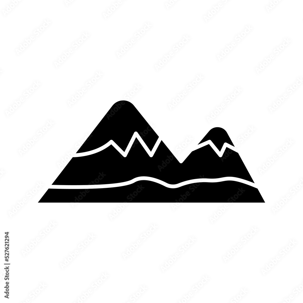 Montain icon illustration isolated color editable Montain icon illustration isolated color editable
