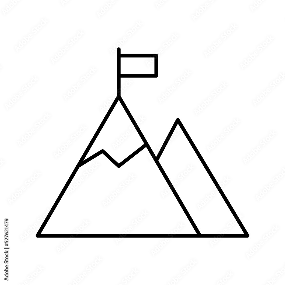 Montain icon illustration isolated color editable Montain icon illustration isolated color editable