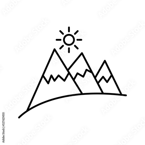 Montain icon illustration isolated color editable