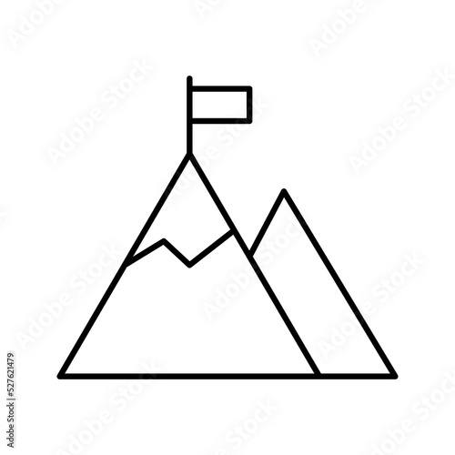 Montain icon illustration isolated color editable